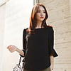 MMS Damen Volantshirt Shirt (schwarz)