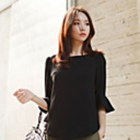 MMS Damen Volantshirt Shirt (schwarz)