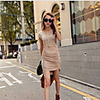 MMS Enge Kurzarm-Kleid (Almond)