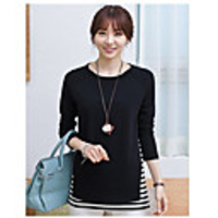 MMS Fake-Two-Piece gestreifte T-Shirt (schwarz)