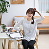 MMS Fake-Two-Piece gestreifte T-Shirt (weiß)