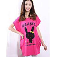 MMS gedruckte Karikatur losen T-Shirt (Fuchsia)