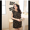 MMS Ladies Fashion Casual Leopard Printed One Piece (Schwarz)