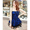 MMS Sexy Rose Printed Puff Kleid (Marine-Blau)