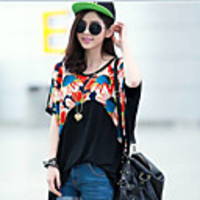 MMS Stitching Bat-Ärmel Damen Fashion T-Shirt