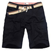 MNR Männer England Stil Baumwolle Lässige Shorts (Schwarz)