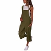 mnyycxen Damen Leinen ärmellose Overalls weites Bein lange Hosen rückenfreie Overall Strampler mit Taschen Armee grün Lightinthebox