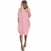 mnyycxen Frauen Kokon Midi Kleid,  lässige Blase Saum Tunika mit Rundhalsausschnitt und Taschen (l,  pink) Lightinthebox