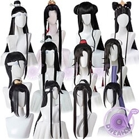 Mo Dao Zu Shi Cosplay Perücke Nur Großmeister der Dämonischen Kultivierung Lan Wangji Wei Wuxian Schwarze Lange Kunsthaar Halloween Perücken