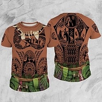 Moana Maui T-Shirt-Ärmel 3D Zeichen Grafik Für Paar Herren Damen Erwachsene Karneval Maskerade 3D-Druck Party Casual
