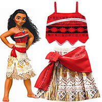 Moana Rock Cosplay Kostüm Mädchen Film Cosplay Cosplay Kostüm-Party Rot Röcke oben Halloween Karneval Maskerade Polyester Lightinthebox