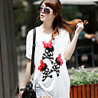 Modal Bedruckte T-Shirt Fhonier Damen Kurzarm 202
