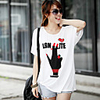 Modal Bedruckte T-Shirt Fhonier Damen Kurzarm 208