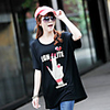 Modal Bedruckte T-Shirt Fhonier Damen Kurzarm 208