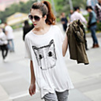 Modal Bedruckte T-Shirt Fhonier Damen Kurzarm 216