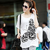 Modal Bedruckte T-Shirt Fhonier Damen Kurzarm 228