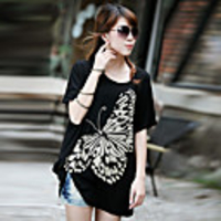 Modal Bedruckte T-Shirt Fhonier Damen Kurzarm 228