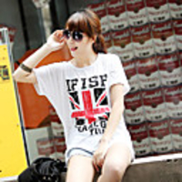 Modal Bedruckte T-Shirt Fhonier Damen Kurzarm 229