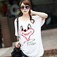 Modal Bedruckte T-Shirt Fhonier Damen Kurzarm 231