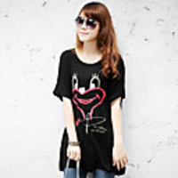 Modal Bedruckte T-Shirt Fhonier Damen Kurzarm 231