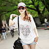 Modal Bedruckte T-Shirt Fhonier Damen Kurzarm 239