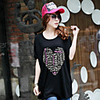 Modal Bedruckte T-Shirt Fhonier Damen Kurzarm 239