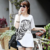 Modal Bedruckte T-Shirt Fhonier Damen Kurzarm 250