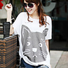 Modal Bedruckte T-Shirt Fhonier Damen Kurzarm 260