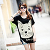 Modal Bedruckte T-Shirt Fhonier Damen Kurzarm 260