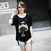 Modal Bedruckte T-Shirt Fhonier Damen Kurzarm 262