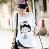 Modal Bedruckte T-Shirt Fhonier Damen Kurzarm 262