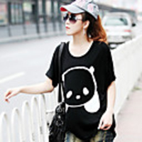 Modal Bedruckte T-Shirt Fhonier Damen Kurzarm 265