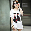 Modal Bedruckte T-Shirt Fhonier Damen Kurzarm 266