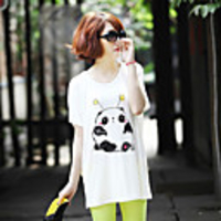 Modal Bedruckte T-Shirt Fhonier Damen Kurzarm 318