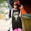 Modal Bedruckte T-Shirt Fhonier Damen Kurzarm 319