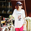 Modal Bedruckte T-Shirt Fhonier Damen Kurzarm 320
