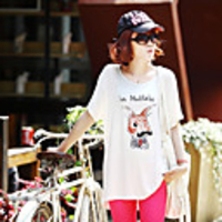 Modal Bedruckte T-Shirt Fhonier Damen Kurzarm 320