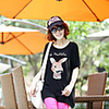 Modal Bedruckte T-Shirt Fhonier Damen Kurzarm 320