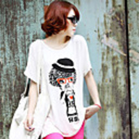 Modal Bedruckte T-Shirt Fhonier Damen Kurzarm 323