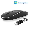 Modao e68 wiederaufladbare Metall 2.4g geräuschlos kabellose optische Maus mit USB-Empfänger und USB-Adapter Lightinthebox