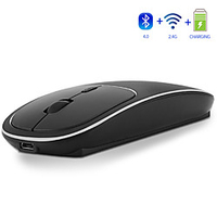 modao e69 wiederaufladbare 2, 4 GHz und Bluetooth Wireless Metal Silent Click Dual Mode optische Maus Lightinthebox