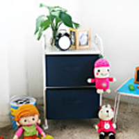 Mode 2 Schichten Navy Holzlagerschrank