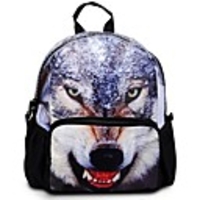 Mode 3D Printing Wolf Kursteilnehmer-Schule-Rucksack-Beutel