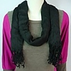 Mode aus 100% Baumwolle Solid Black-Schal für Frauen