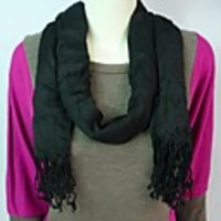 Mode aus 100% Baumwolle Solid Black-Schal für Frauen