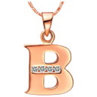 Mode B-Logo-Legierung Frauen Halskette mit Strass (1 PC) (Gold,  silbrig)