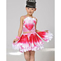 Mode Blume Latin Kleider reizende Prinzessin Ruffle Side Kleider des Mädchens