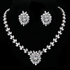 Mode Blumen-Diamant-Schmuck-Set (Halskette,  Ohrringe)