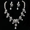 Mode Blumen-Diamant-Schmuck-Set (Halskette,  Ohrringe)