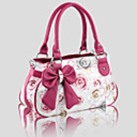 Mode Blumenmuster Bow Tote